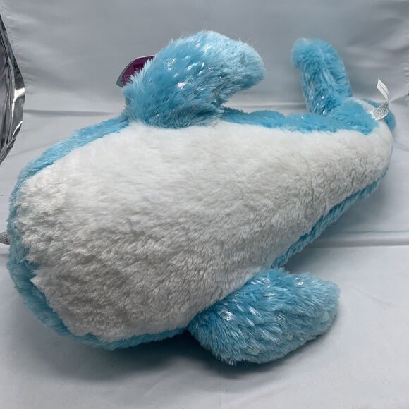 Unicorn Whale Narwhal Plush Stuffed Animal Toy Blue Hug Me Valentines 20" - Picture 5 of 14